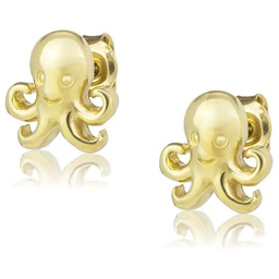 Kolczyki ośmiorniczki srebrne pozłacane