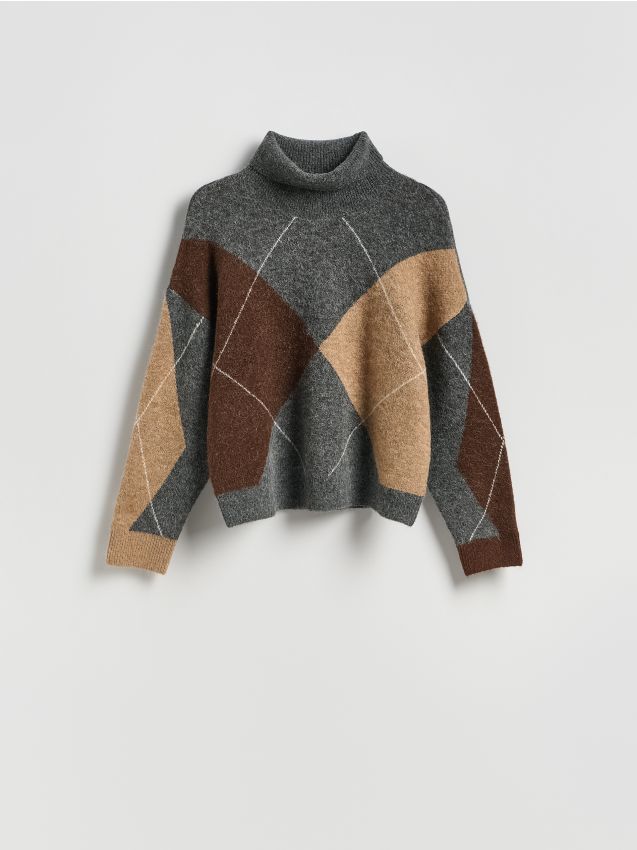 Reserved - Sweter z golfem - wielobarwny