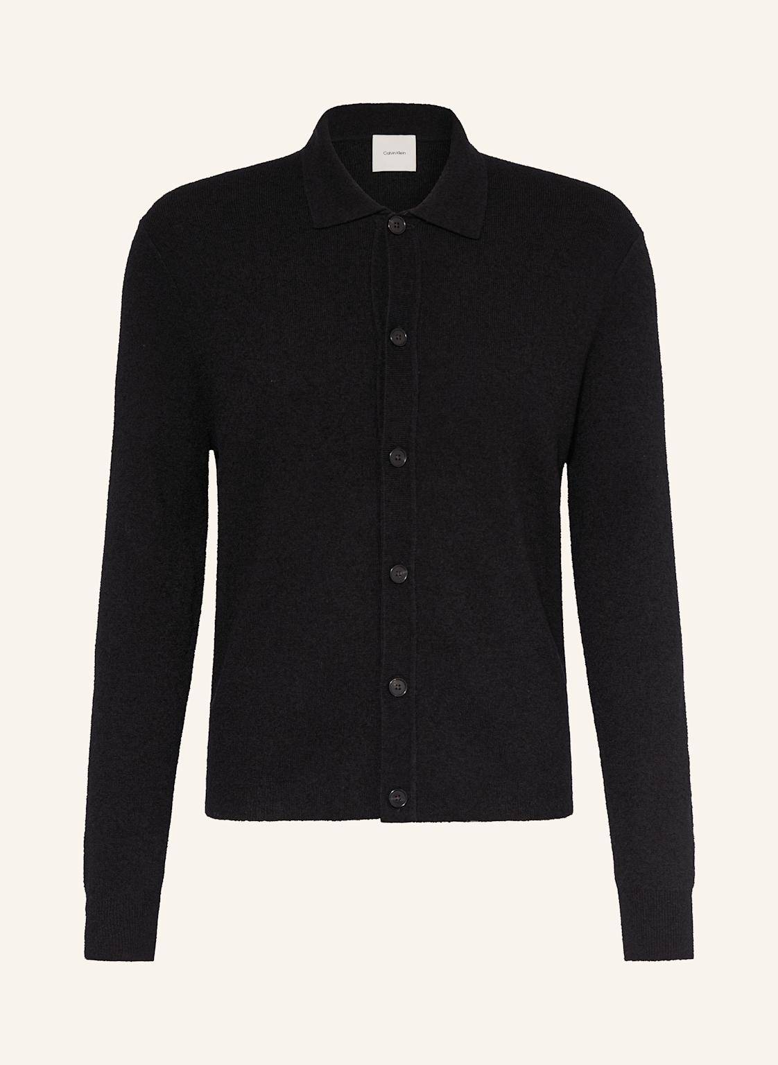 Calvin Klein Kardigan Z Materiału Bouclé schwarz