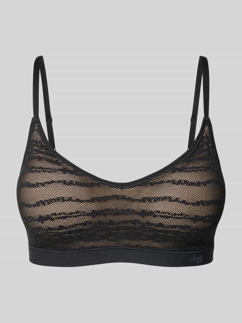 Biustonosz typu bralette z obszyciem z koronki