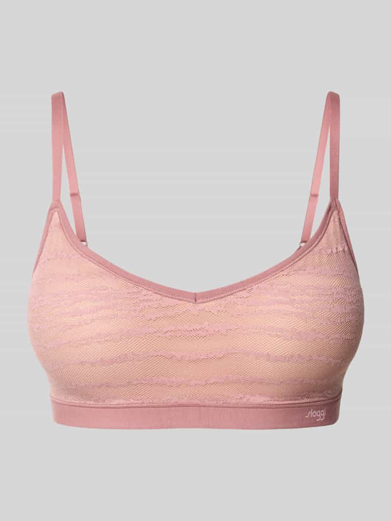 Biustonosz typu bralette z obszyciem z koronki