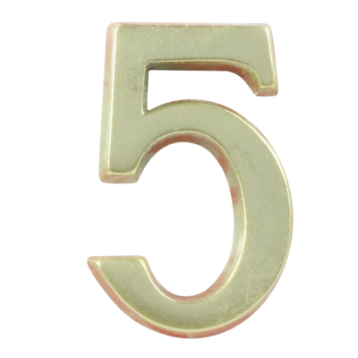 Cyfra 5, 5 cm ZnAl, nikiel-satyna