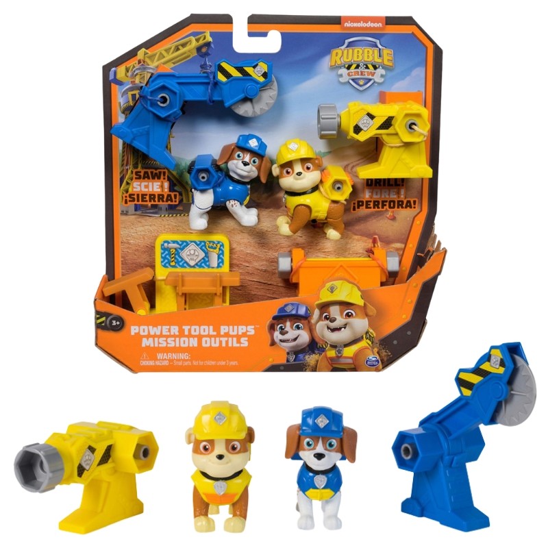 Spin Master Psi Patrol Rubble & Crew Zestaw Wheeler, Rubble + Narzędzia