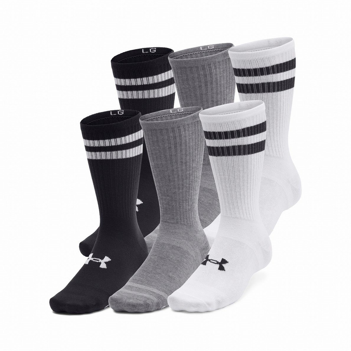 Zestaw skarpetek Under Armour Essential 6Pk Crew Rozmiar skarpet: 40-42 / Kolor: biały/czarny