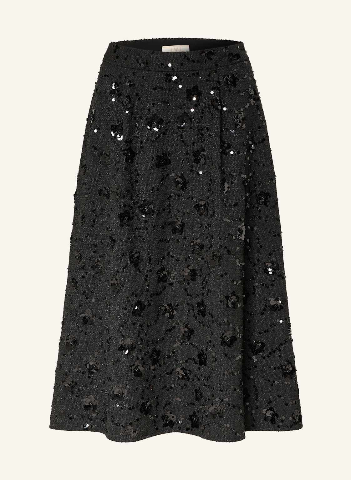 Ivi Collection Spódnica Z Tweedu Z Cekinami schwarz