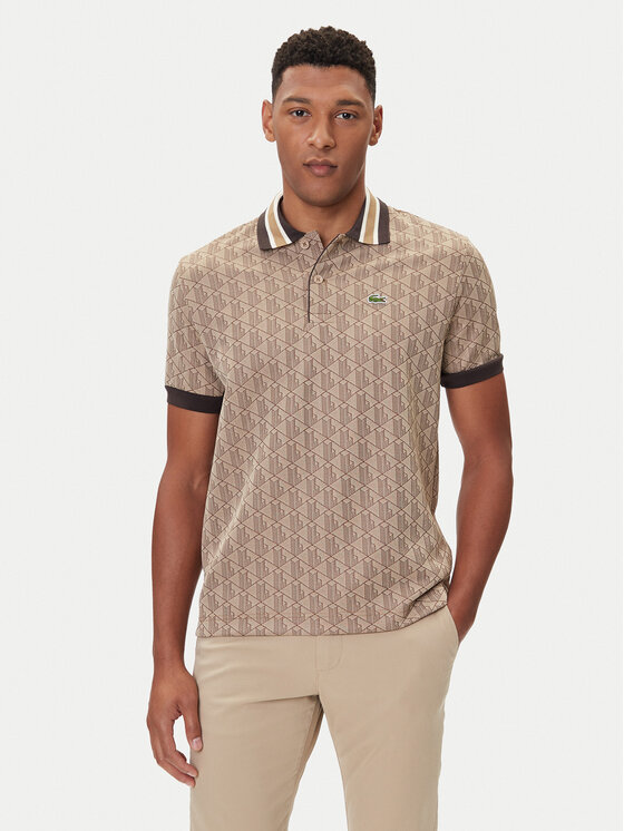 Lacoste Polo DH1417 Beżowy Regular Fit