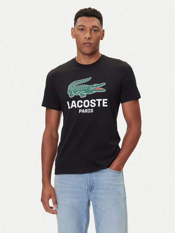 Lacoste T-Shirt TH5634 Czarny Regular Fit