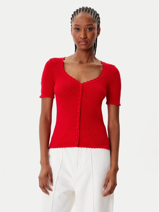 Morgan Sweter 252-MSNAKE Czerwony Regular Fit