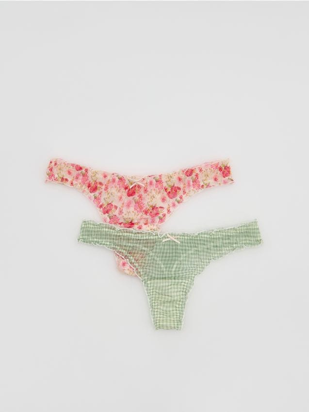 Reserved - Majtki typu stringi 2 pack - różowy