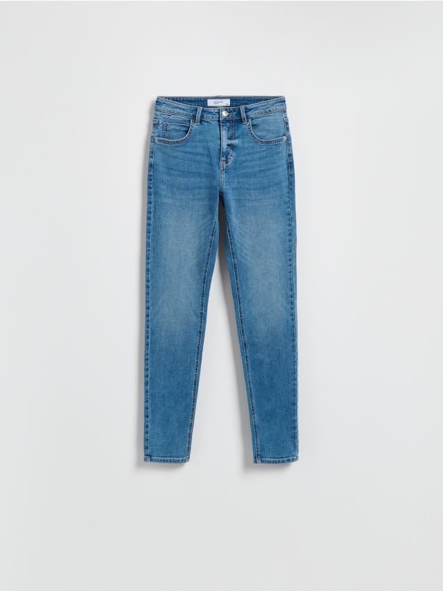 Reserved - Jeansy slim mid rise - niebieski