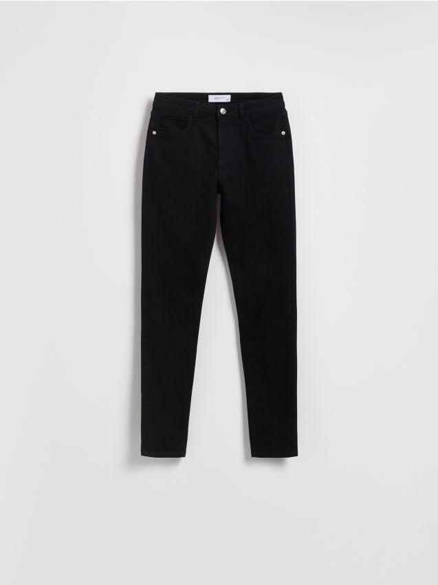 Reserved - Jeansy slim mid rise - czarny