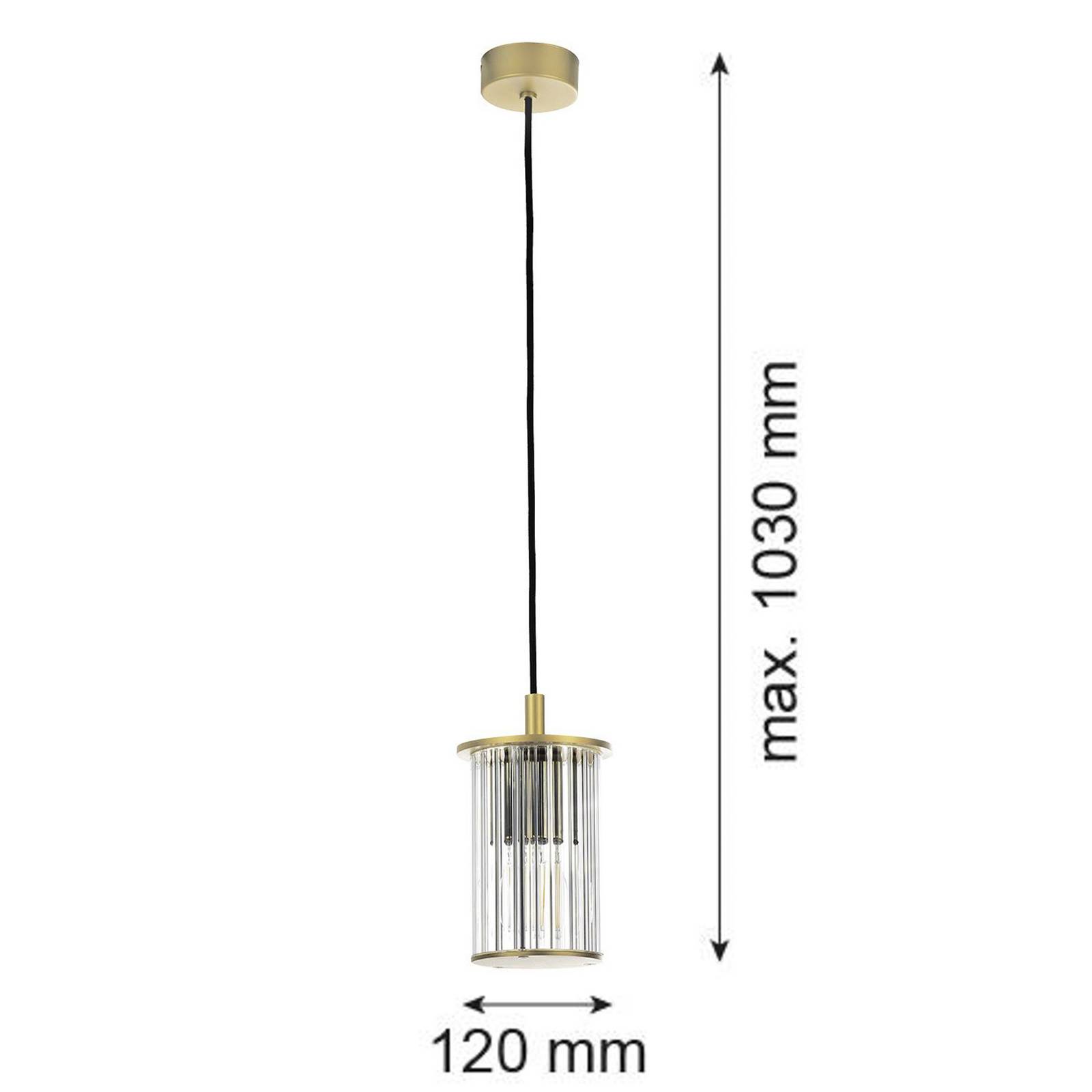 Argon Lampa wisząca zewnętrzna Nora, złota/przezroczysta