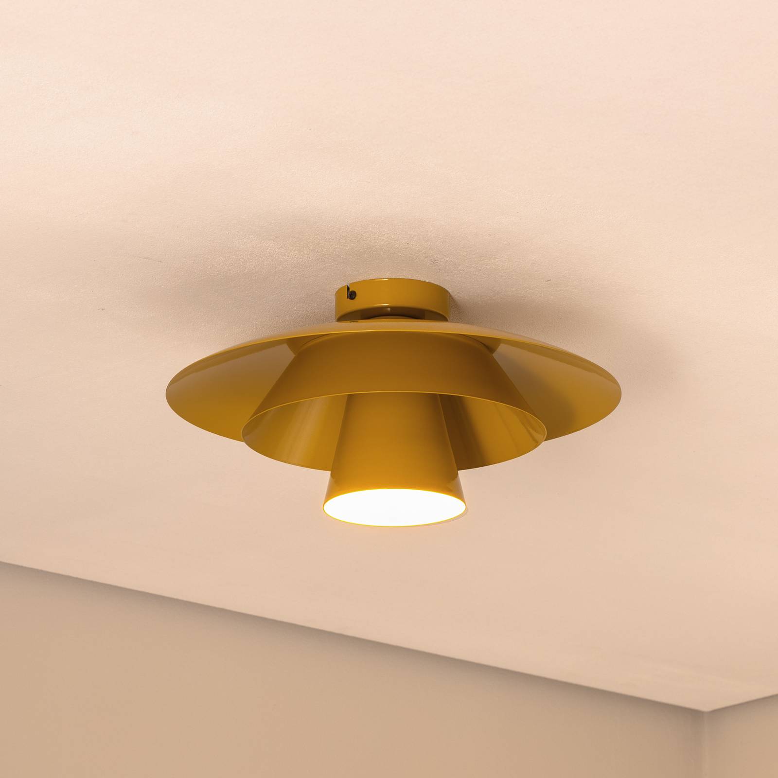 Lampa sufitowa Plato Luminex, możliwość ściemniania, żółty / pomarańczowy, salon / jadalnia, metal, nowoczesny