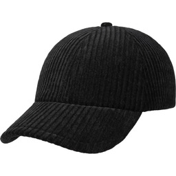 Czapka Sztruksowa Wide-Wale by Stetson, czarny, One Size