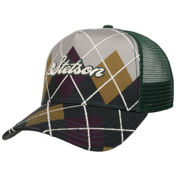 Czapka Trucker Wzór w Romby Check by Stetson, kolorowy, One Size