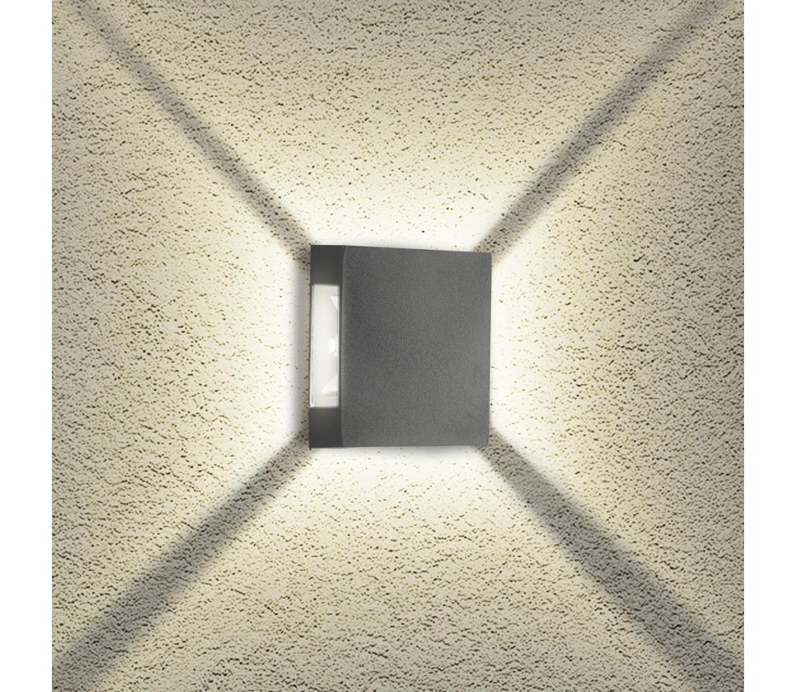 Brilagi - LED zewnętrzny kinkiet QUADRAY LED/4W/230V antracyt IP65