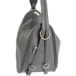 Plecak Skórzany ELKOR (PL) Jowita De Luxe Skóra Naturalna Licowa GRAFITOWA