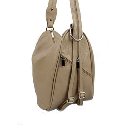 Plecak Skórzany ELKOR (PL) Jowita De Luxe Skóra Naturalna Licowa KAWA Z MLEKIEM