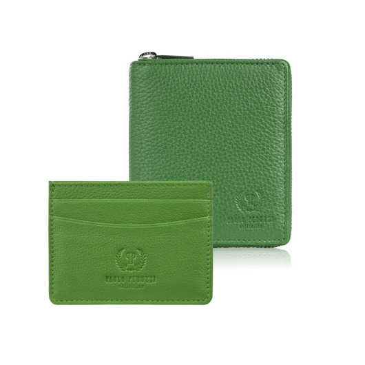 Zestaw prezentowy dla niej portfel damski zielony T-139 i skórzane etui na ka