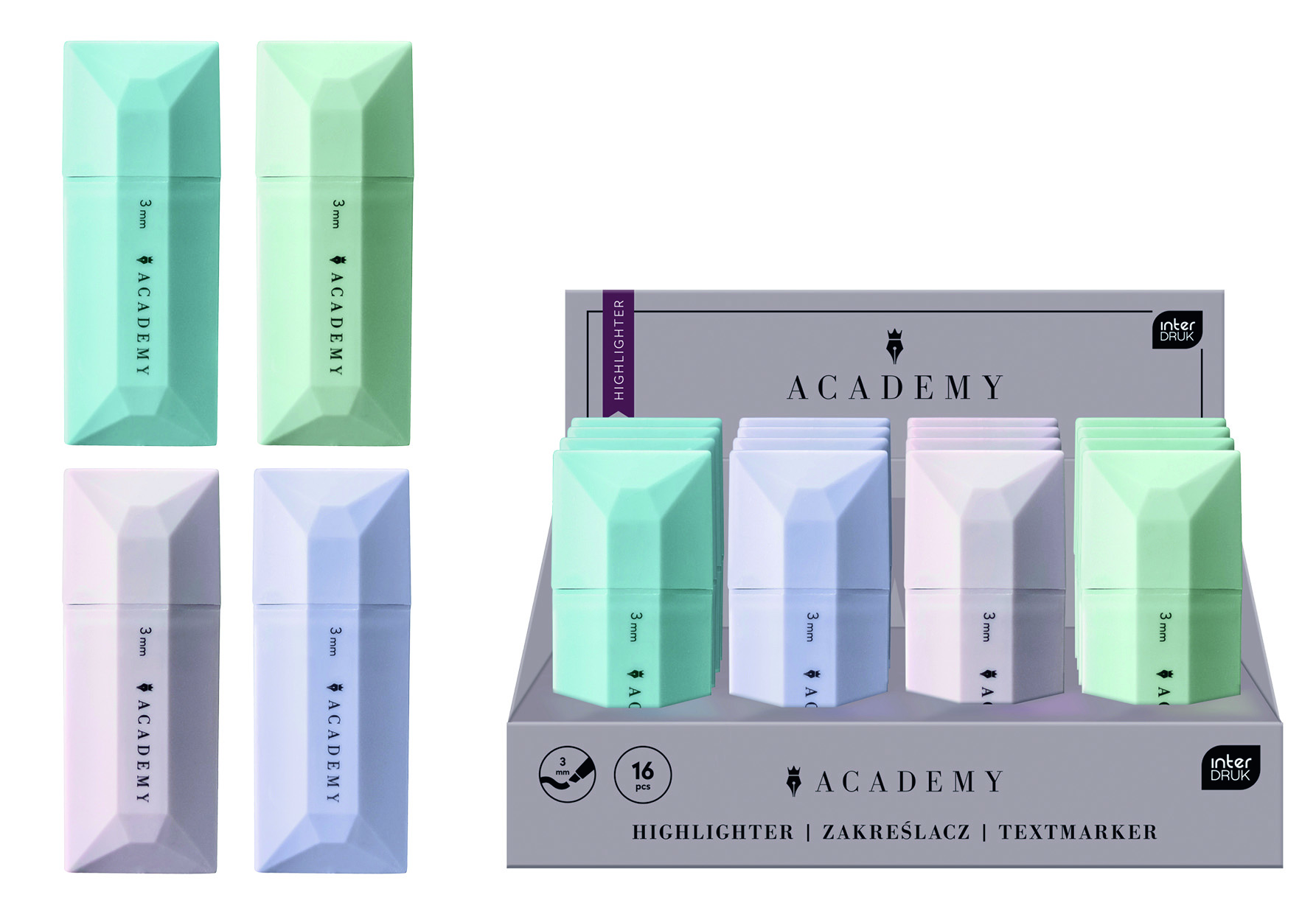 Zakreślacz płaski Academy