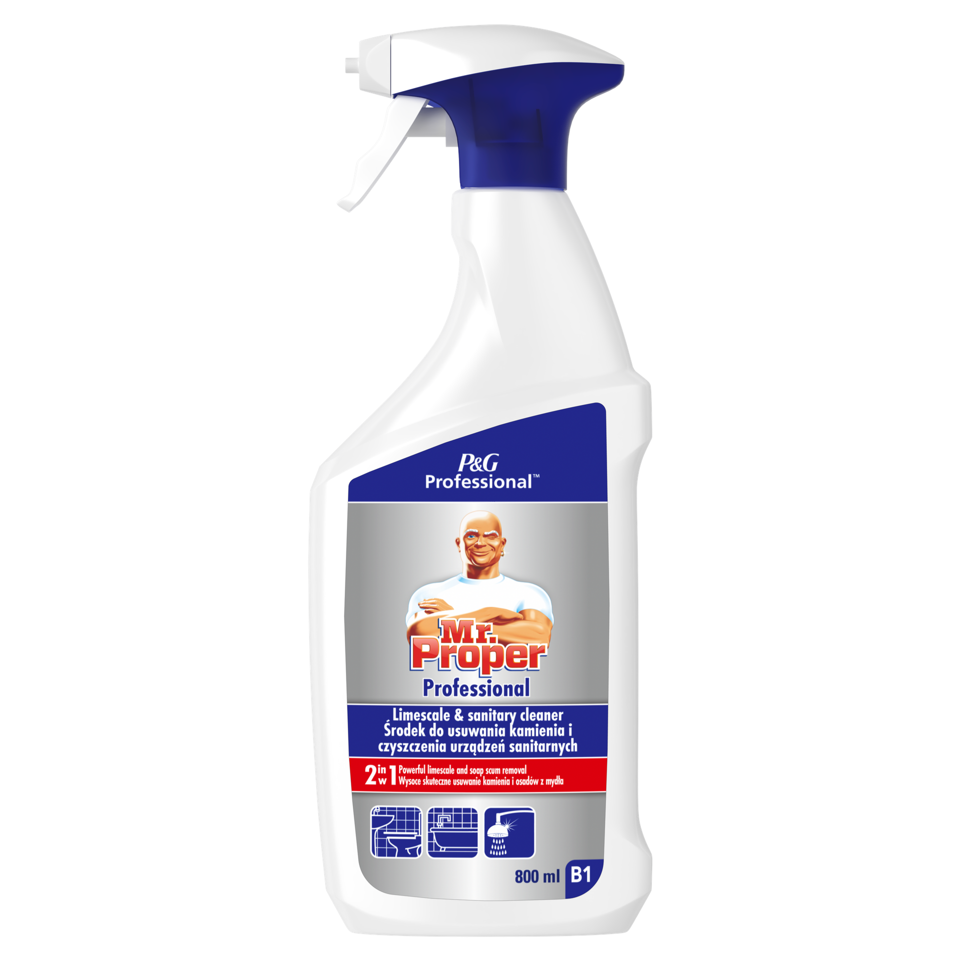 Mr. Proper Professional Środek do usuwania kamienia i czyszczenia urządzeń sanitarnych 800 ml