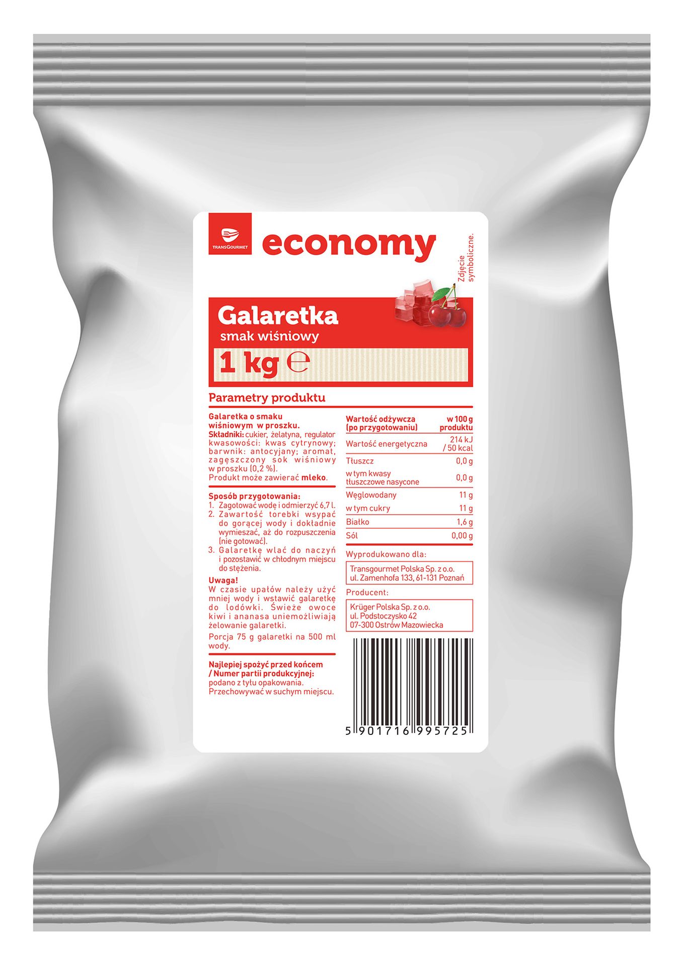 TGE Galaretka smak wiśniowy 1kg