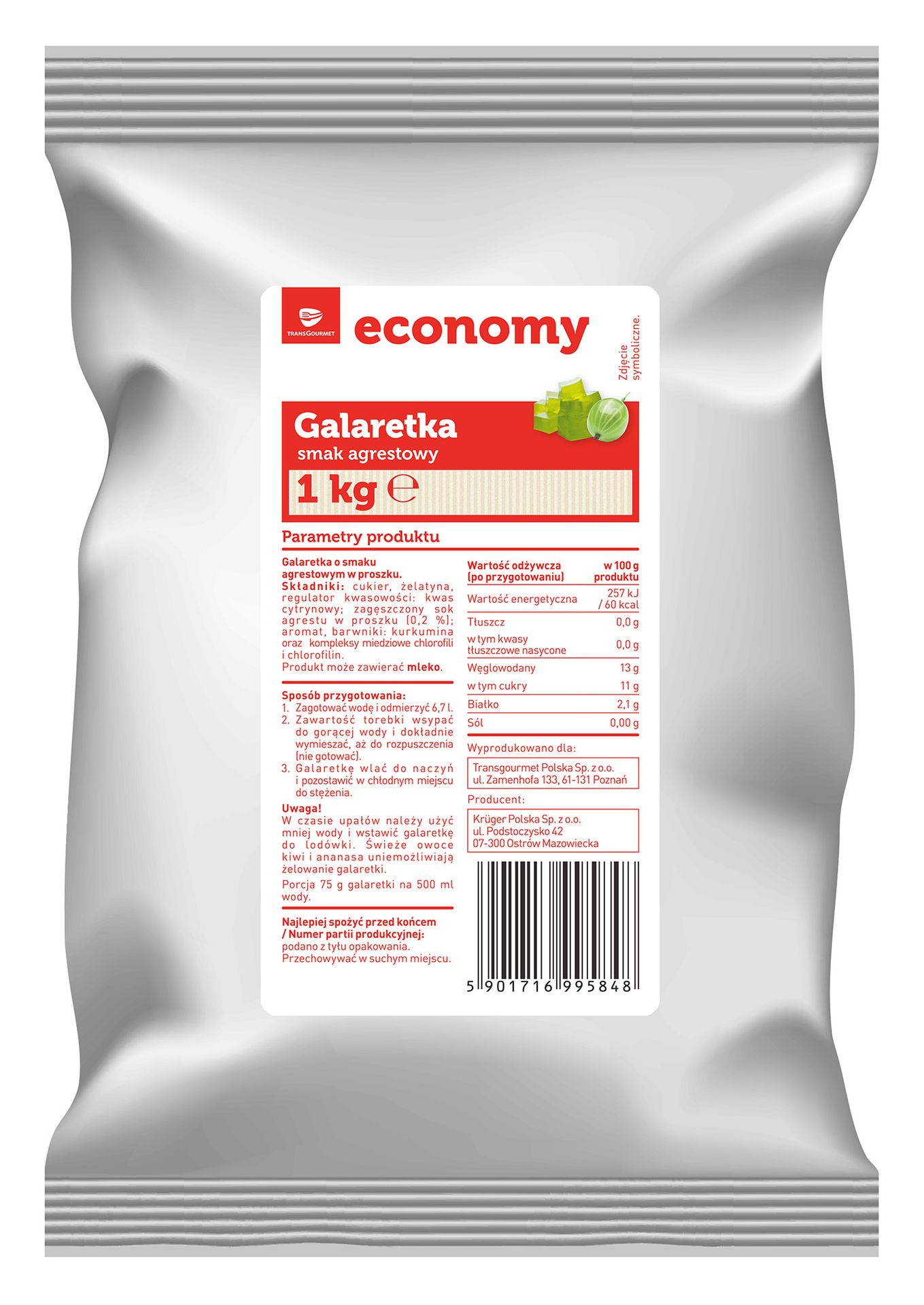 TGE Galaretka smak agrestowy 1kg