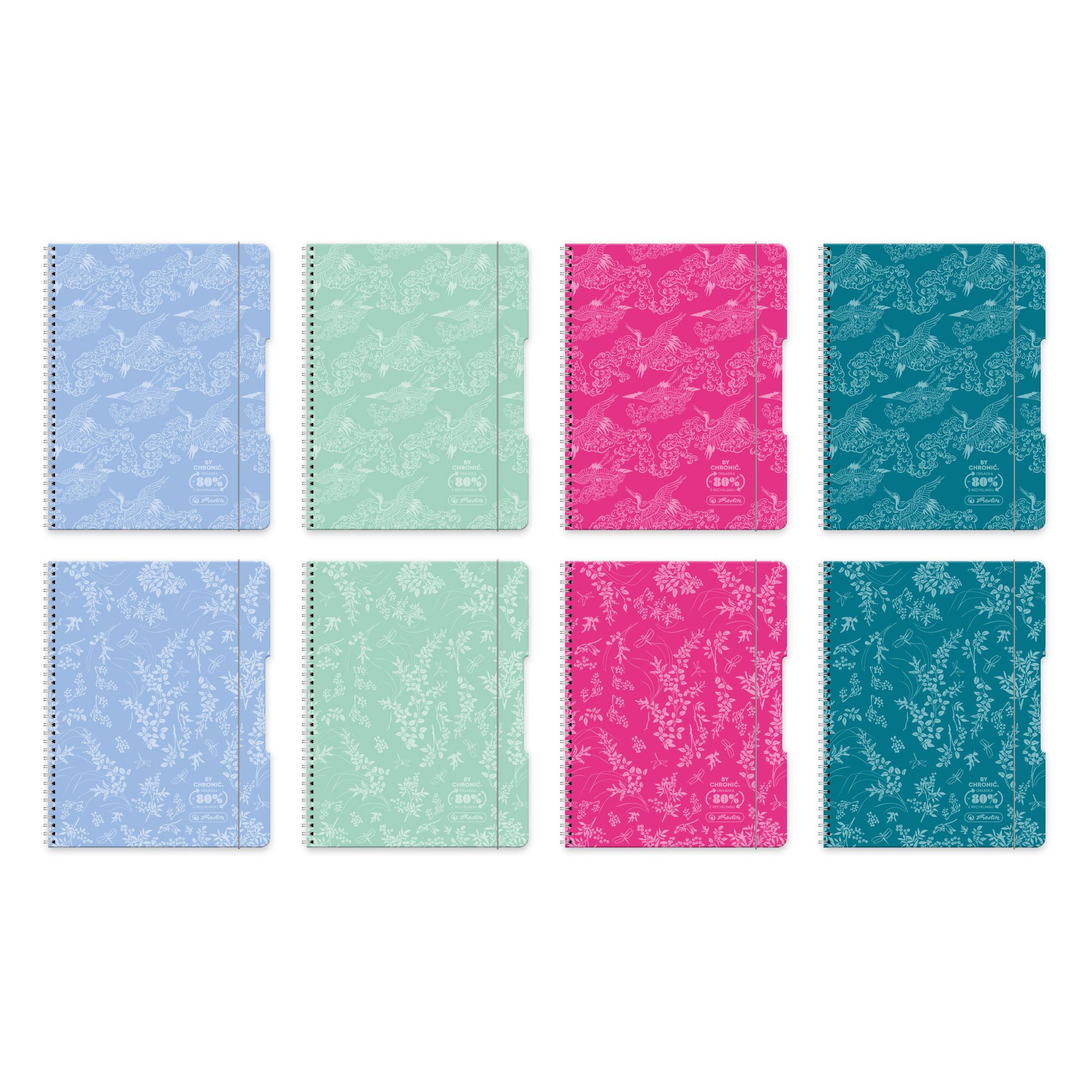 Brulion na spirali Herlitz B5 80k kratka ECO PP Mix Colors