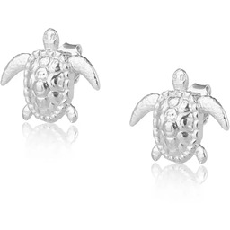 Kolczyki z żółwiem srebrne sztyfty wkrętki