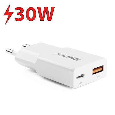 Ładowarka sieciowa XLINE WCF300W GaN 30W+18W Biały