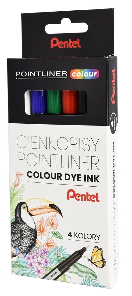 Pentel Cienkopis 4kol 0.4 Fib Pen S40-ST4PL Wb