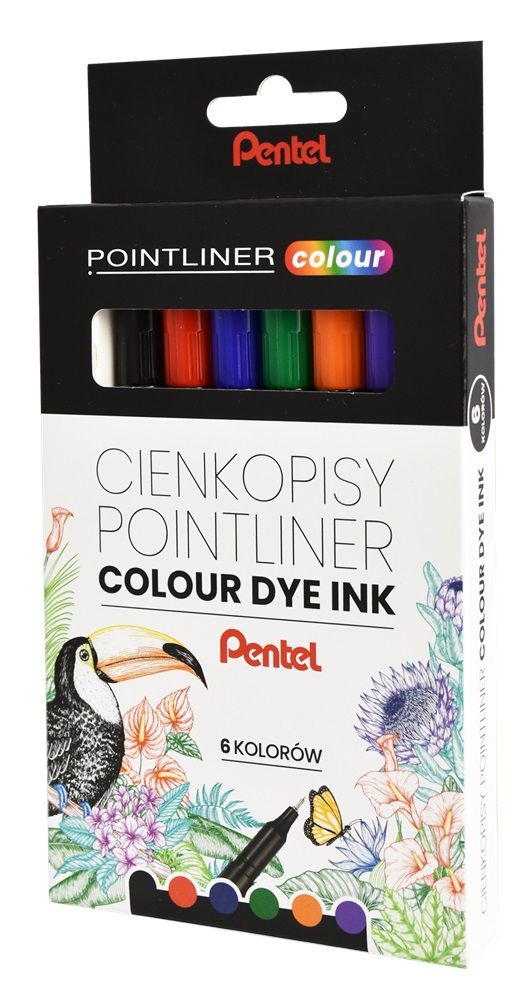 Pentel Cienkopis 6kol 0.4 Fib Pen S40-ST6PL Wb