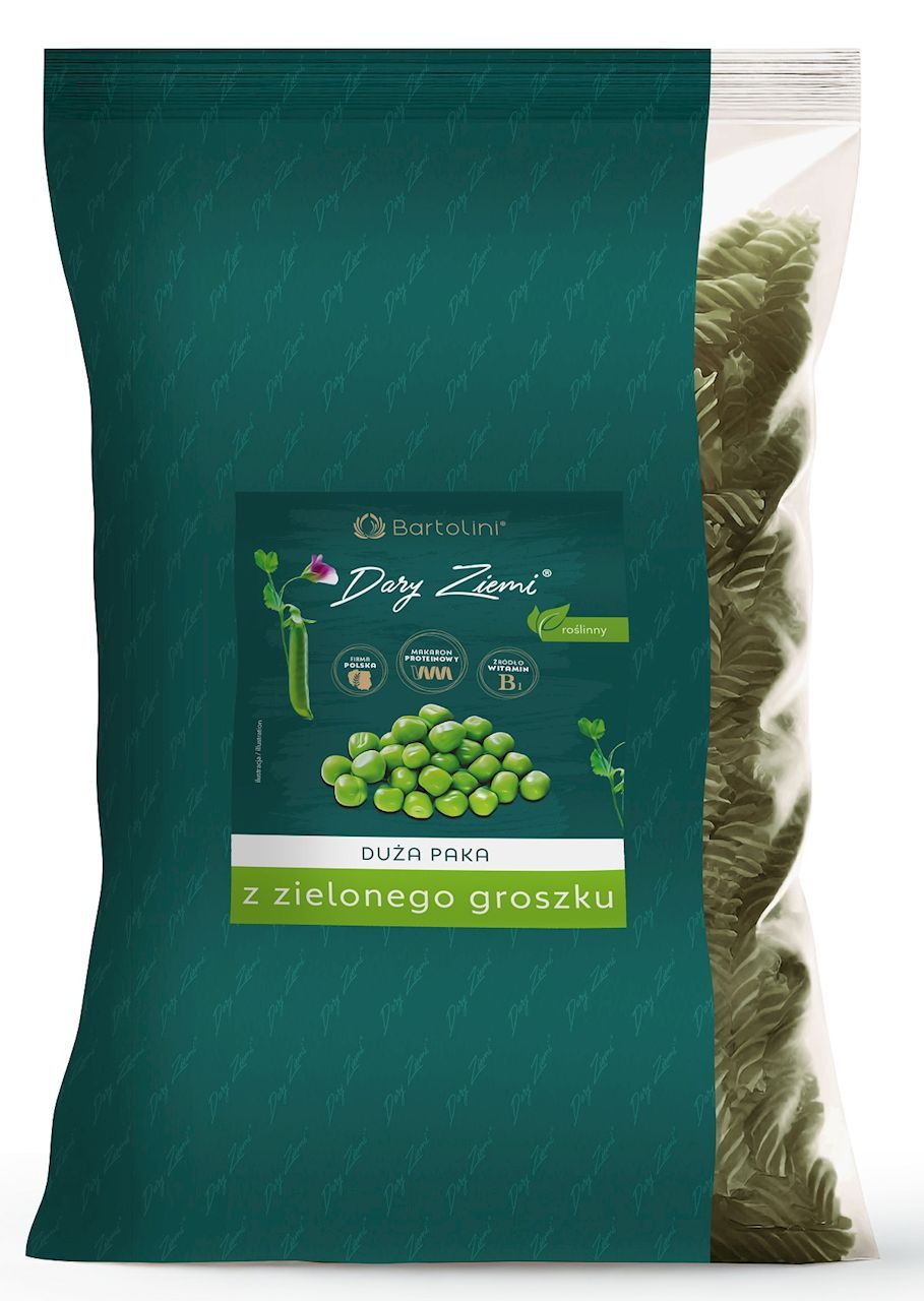 Bartolini Makaron proteinowy (z groszku zielonego) świderki 1 kg - makaron