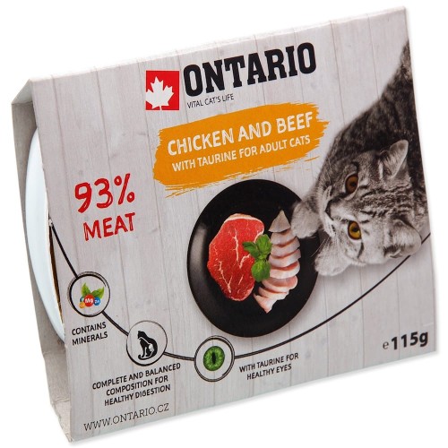 ONTARIO Alucup ONTARIO Chicken with Beef 115g / ONTARIO alu tacka kurczak z wołowiną konserwa dla kopta 115g (213-2432)