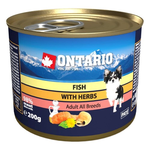 ONTARIO konserwa dla psów z Rybami i olejem z Łososia 200g (214-2021)
