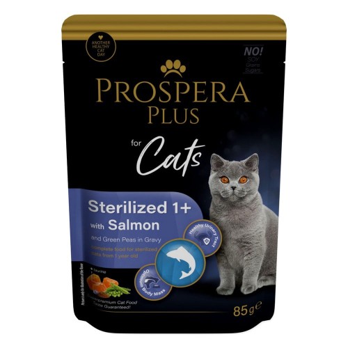 PROSPERA Plus Saszetka sterylizowany 1+, łosoś, groszek 85g (1513-10106)