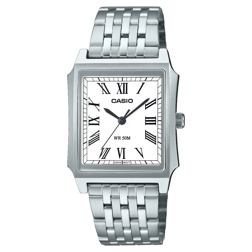 Casio Classic zegarek klasyczny z prostokątną tarczą na bransolecie MTP-B190D-7BVEF