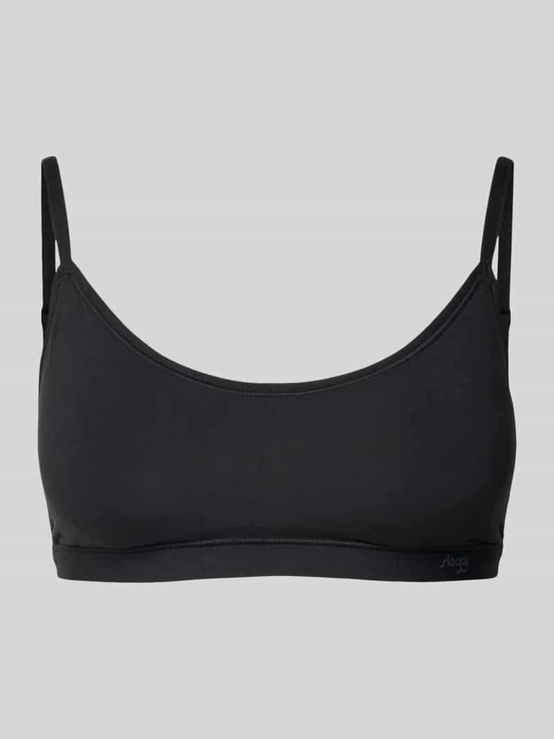 Biustonosz typu bralette z okrągłym dekoltem