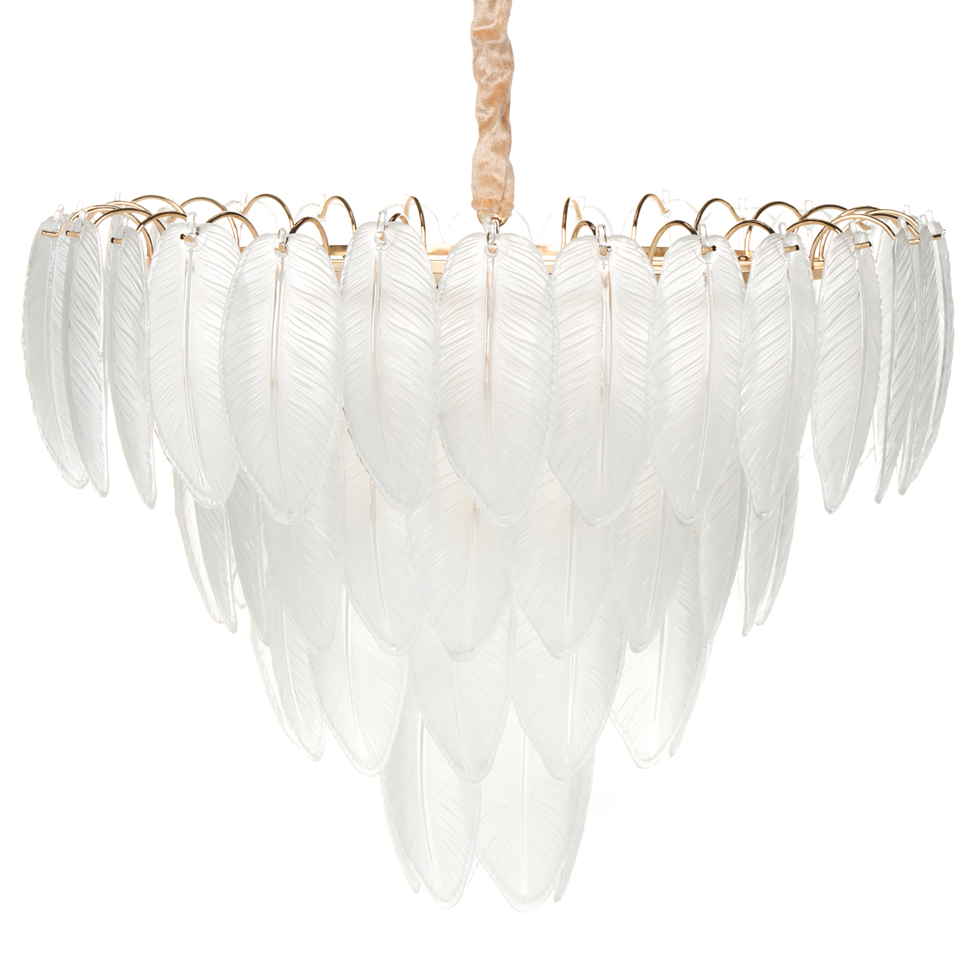 Żyrandol MAHAICA Szkło Mosiężny