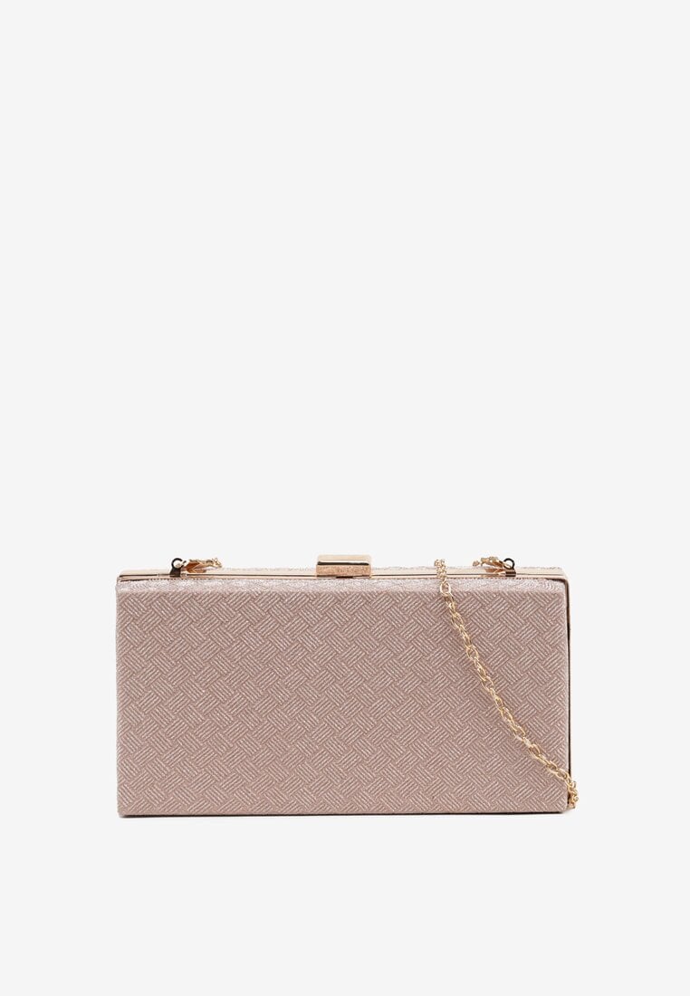 Szampańska Brokatowa Torebka Typu Kopertówka Ozdobiona Tłoczeniem Talafena