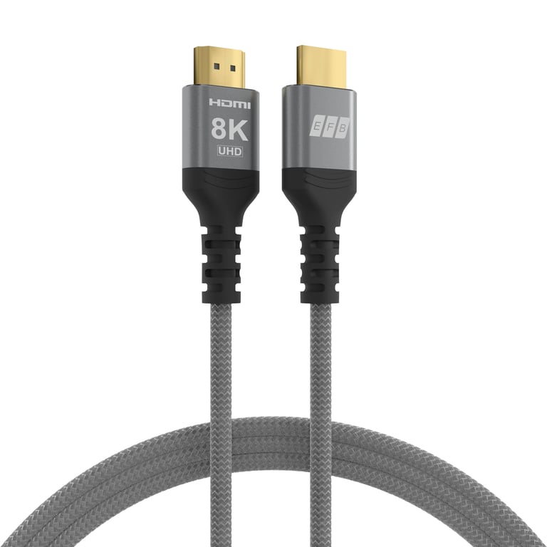 EFB Elektronik HDMI-21-00004 kabel HDMI 3 m HDMI Typu A (Standard) Czarny, Szary
