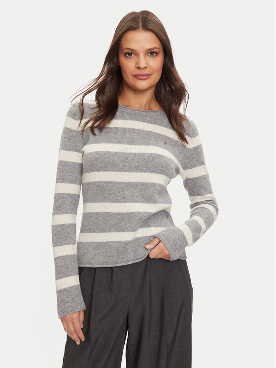 Tommy Hilfiger Sweter WW0WW44161 Szary Regular Fit