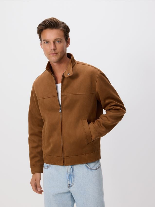 Reserved - Kurtka ze stójką - brązowy