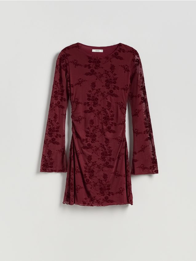 Reserved - Sukienka mini - bordowy