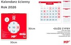 Kalendarz 2026 ścienny 30x30cm czerwony
