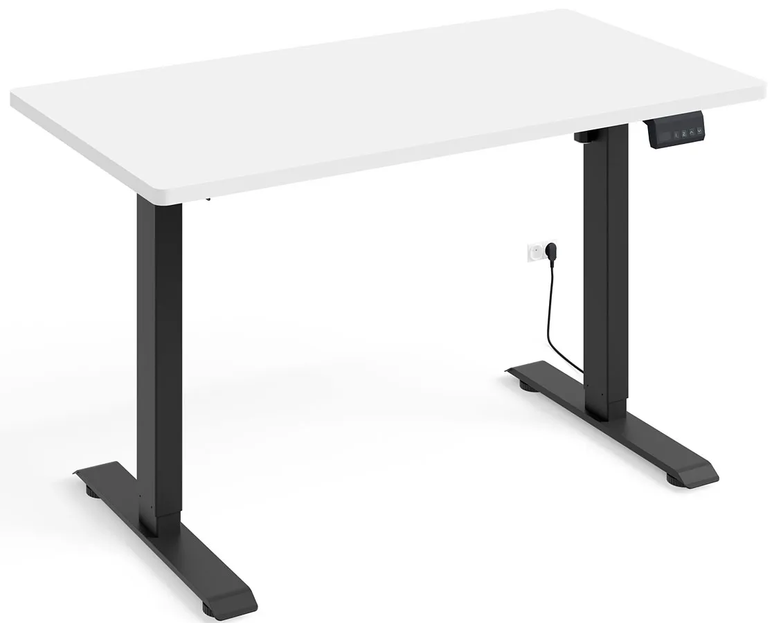 Elior Biurko elektrycznie do pracy biały + czarny - Nue 3X
