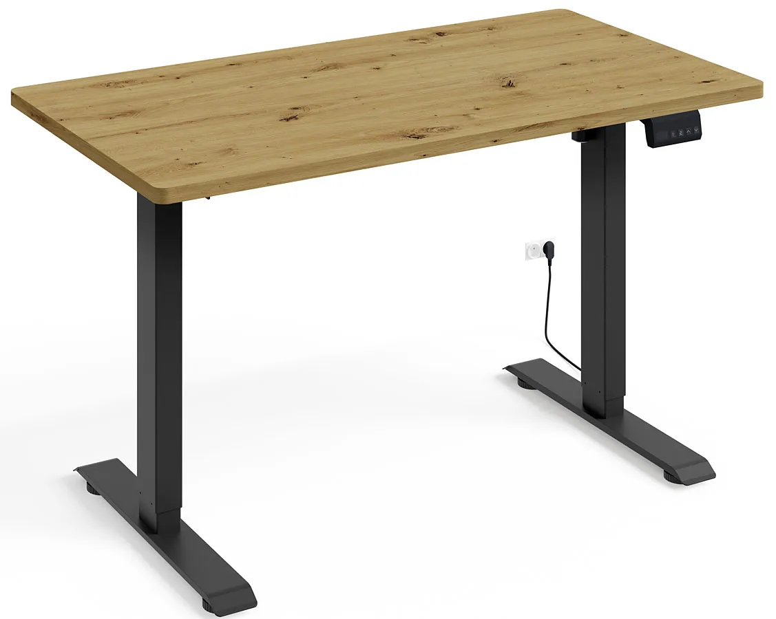Elior Biurko elektrycznie do pracy na stojąco dąb artisan + czarny - Nue 3X