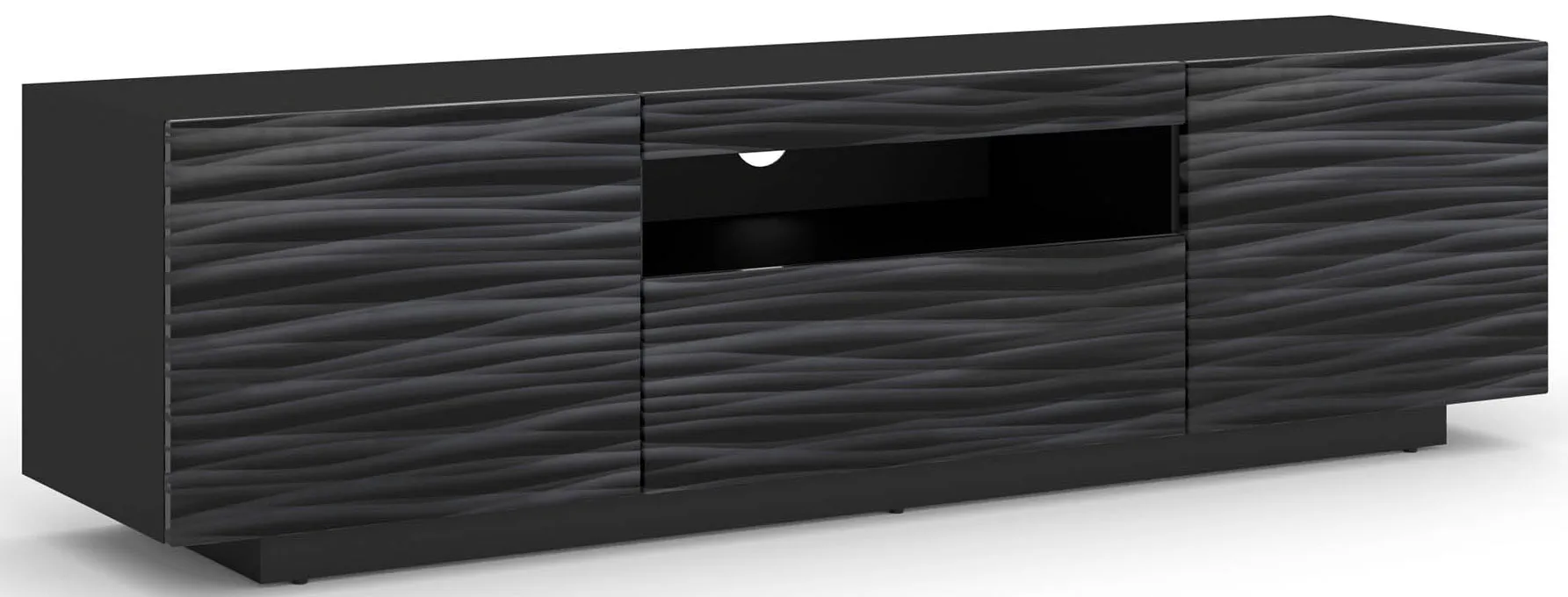 Czarna nowoczesna szafka RTV stojąca lub wisząca - Tisu 3X