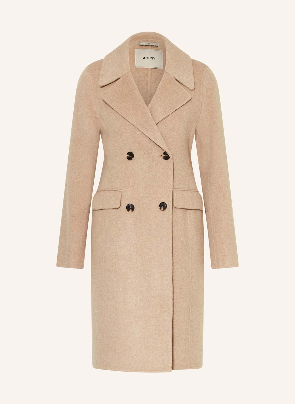 Anfiny Płaszcz Wełniany Claudia beige