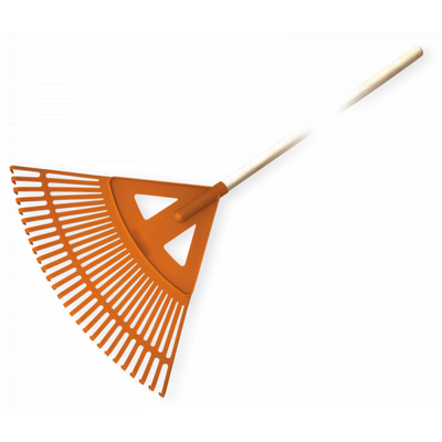 Grabie wachlarzowe 60 x 54 cm, 27 zębów, trzonek drewniany lakierowany